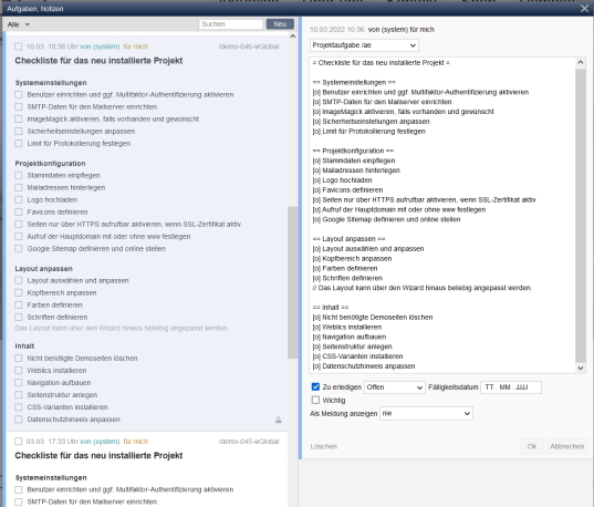 Version 17: Weitgehende Neuerungen in Aufgabenverwaltung
