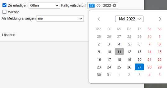 Aufgaben mit einem Fälligkeitsdatum versehen