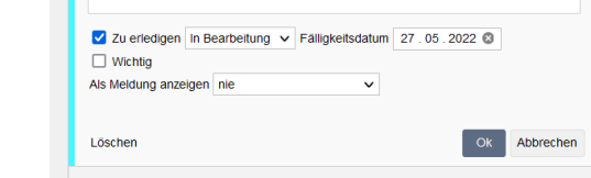 Aufgaben-Status "in Bearbeitung"