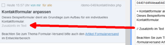 Zusatzinfos über // Zusatzinfo definieren