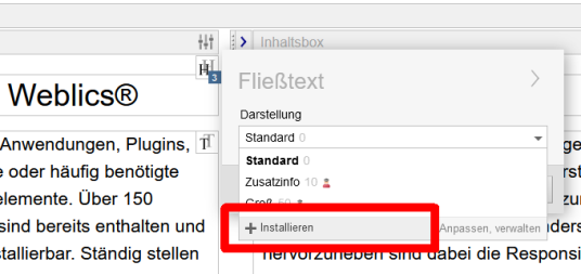 CSS-Only Varianten über Editor installieren