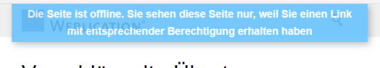 Offline-Seite wird per Token-Aufruf angezeigt