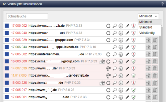 Version 18: Agenturboard - Darstellung minimieren