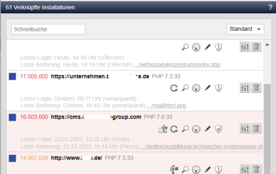 Version 18: Agenturboard - Alte Hauptversionen hervorgehoben