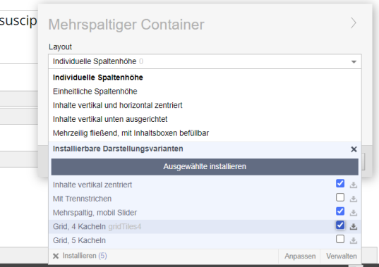 Mehrere CSS-Only Darstellungsvarianten gleichzeitig installieren