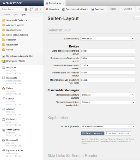 Einstellung, zum Designen per Drag&Drop