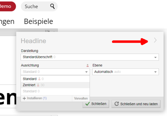 Untervariante auswählen, die in aktuelle, bestehende oder neue Darstellungsvariante übernommen werden soll