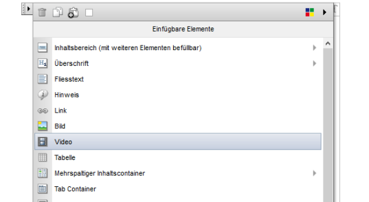 Video in Seite einbinden mit dem Drag&Drop-Editor