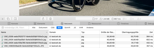 Bildgrößen bei JPEG-Bildern