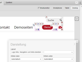 Version 18: Kopfbereich alternativ per Drag&amp;Drop gestalten