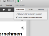  Version 16: Editor im Desktop-, Tablet- oder Mobile-Modus 