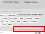 Version 16: Nach aktualisierbaren Weblics® filtern