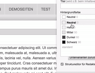 Echtzeitvorschau bei der Variantenauswahl