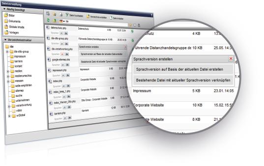 Sprach-/Länder-Versionen verknüpfen