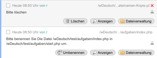 Aufgaben mit vordefinierten Schaltflächen ergeignisgesteuert vergeben