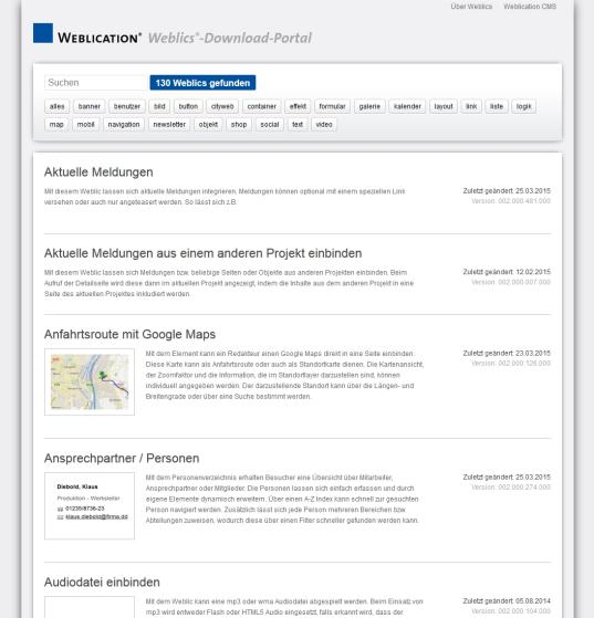 Das Weblics® Download Portal