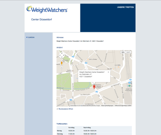 Beispiel: Weight Watchers Center Düsseldorf