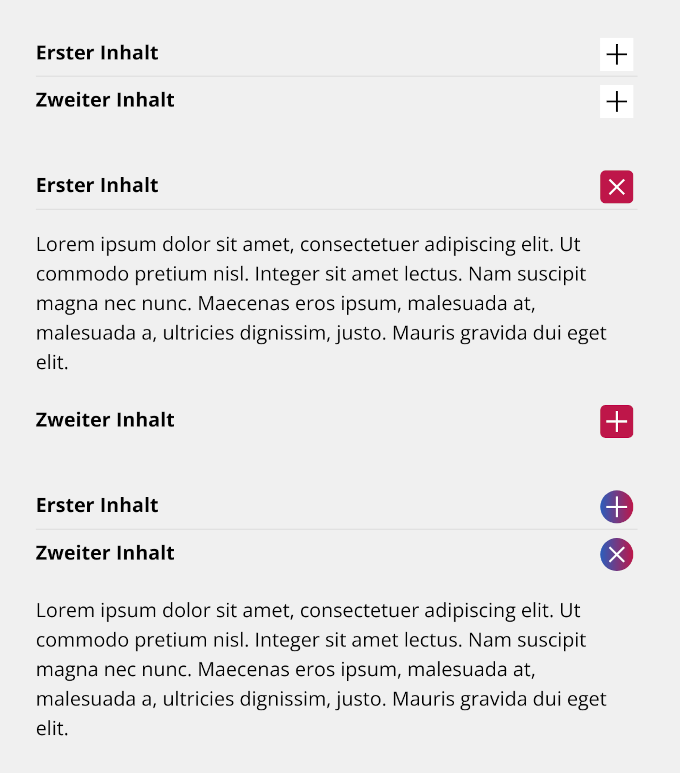 Akkordeon-Container: Öffner abgerundet / Öffner rund