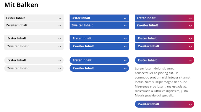 Akkordeon-Container: Öffner abgerundet / Öffner rund