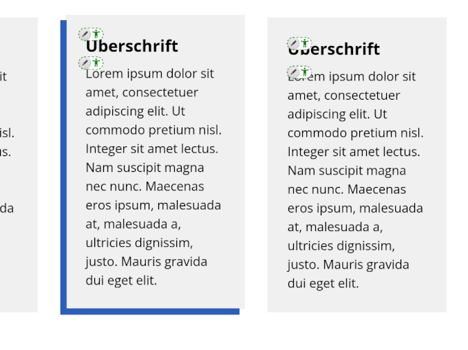 Inhaltsbox: Verschiebem mit hartem Schatten farbig