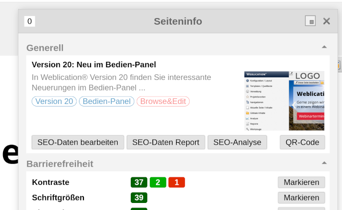 Version 20: Seiteninfo neu auch rechts unten anzeigen Version 20: Seiteninfo neu auch rechts unten anzeigen