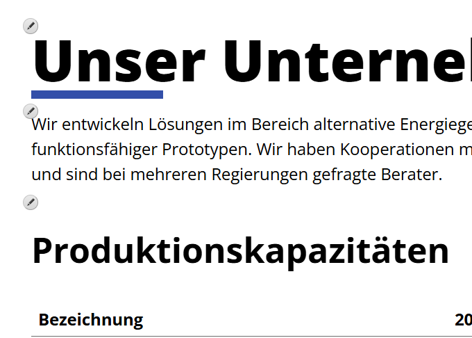 Überschriften Level 1 wurde in allen Seiten gesetzt, übrige Überschriften bleiben von Anpassung unberührt.
