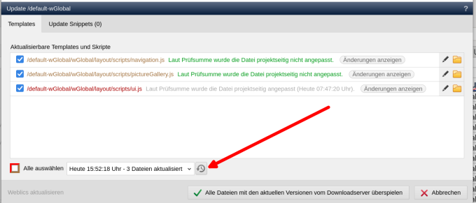 Version 20: Projektaktualisierung: Stand vor Aktualisierung per Klick wiederherstellen Version 20: Projektaktualisierung: Stand vor Aktualisierung per Klick wiederherstellen