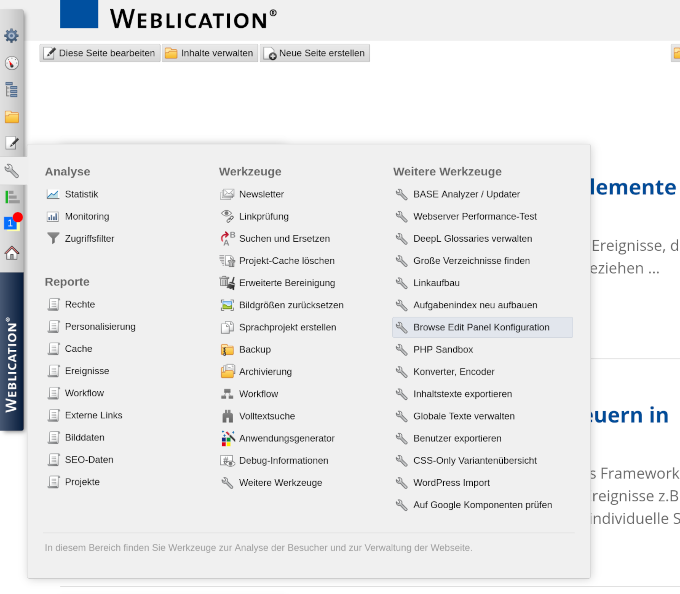 Version 20: Panel: Seiteninfo -  Neue Funktionen zum Anpassen des Panels