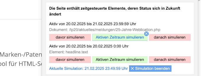 Version 20: Panel: Seiteninfo - Zeitgesteuerte Elemente je Element simulieren