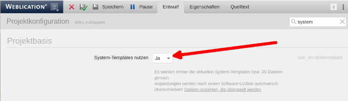 Systemtemplates nutzen Systemtemplates nutzen