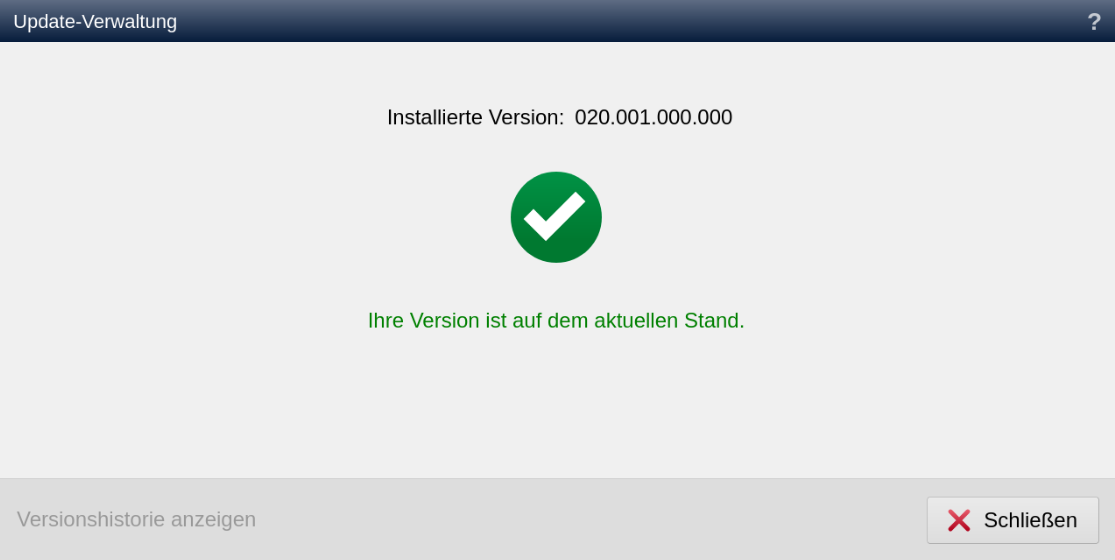 Weblication Version 20 - Update-Verwaltung