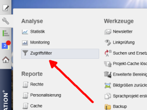 Version 20: Neue Tools - z.B. Zugriffsfilter
