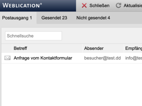Version 20: Postausgang-Server für E-Mails aus Formularen
