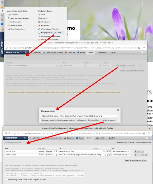 Kampagnen: Kurzlinks generieren