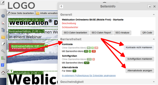 Echtzeit Barrierefrei Prüfungen für Redakteure
