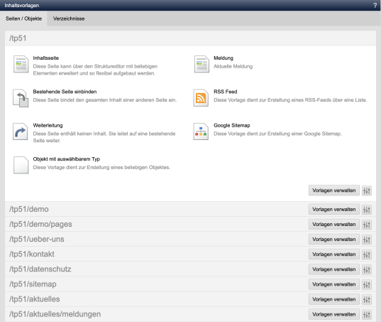 Vorlagenverwaltung: Nur tatsächlich verknüpfte Vorlagen anzeigen