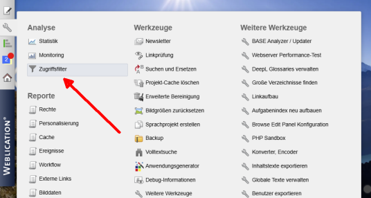 Zugriffsfilter Aufruf